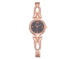 Reloj De Pulsera De Cuarzo Para Mujer Lvpai Con Brazalete De Aleación, Estilo Moderno, Oro Rosa, Negro.