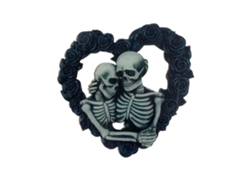 Corona De Corazón Con Esqueleto Para Decoración De Puerta De Halloween, Hecha De Acrílico.