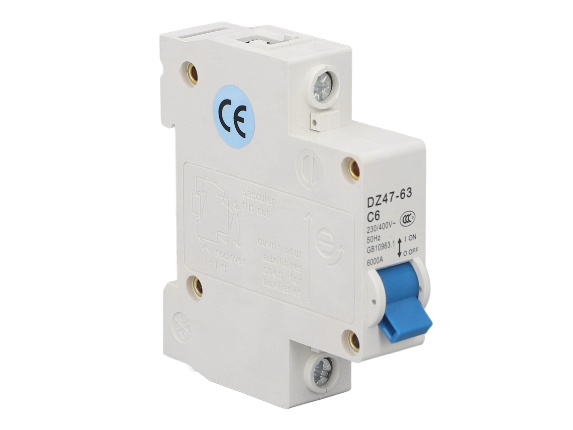 2026dz-disyuntor Mini 1p Mcb De Rail Din Capacidad De Interrupción 6000a 400v 6a Para Hogar