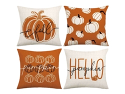 Juego de 4 fundas de almohada con estampado de Halloween, decoración de Halloween para cama, Tommy01
