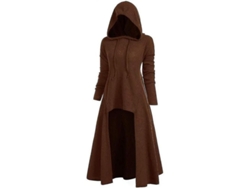 2026-chaqueta Con Capucha Gótica Para Mujer Pux De Mezcla De Algodón - Casual Y Especial Occasiones Xxxl Brown