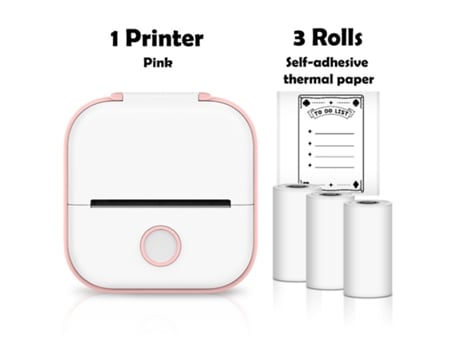 Mini impresora térmica portátil, inalámbrica, Bt, 203Dpi, etiqueta de foto, impresión de preguntas incorrectas con Cable Usb, Imprimante portátil H...