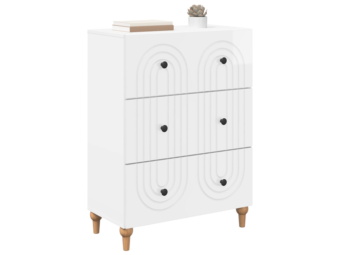 Maison Exclusive - Cajonera Brillante 66 X 34,5 X 90 Cm Madera De Ingeniería