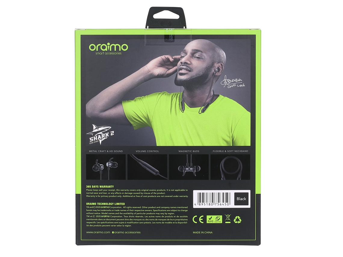 Auriculares Deportivos Inalámbricos Intrauditivos Oraimo Shark 2 Bt5.0 Para Juegos Y Deportes.