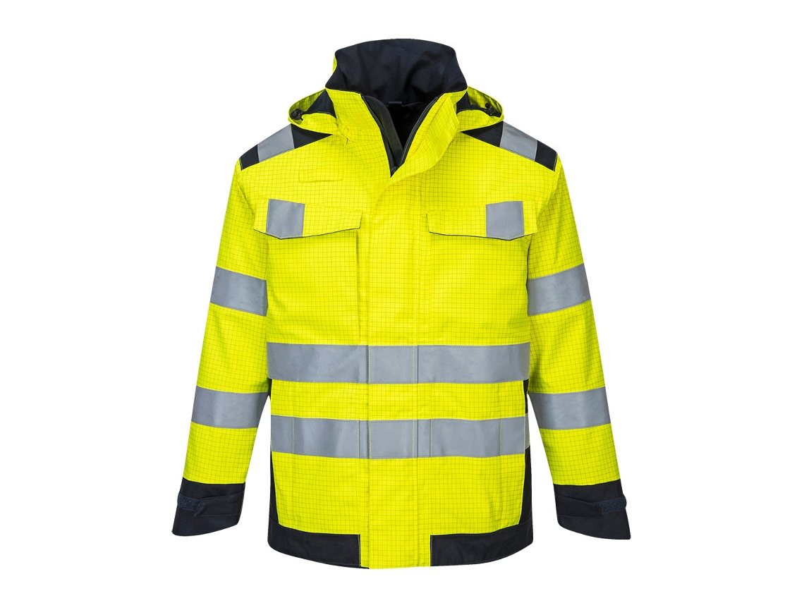 Chaqueta impermeable Modaflame Multi Norm con protección y comodidad contra arcos eléctricos / Amarillo marino / M Portwest