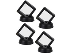 Expositor Monedas 4 Piezas Práctico Soporte Medallas Insignias Rígido Transparente Negro Colecciones Hogar