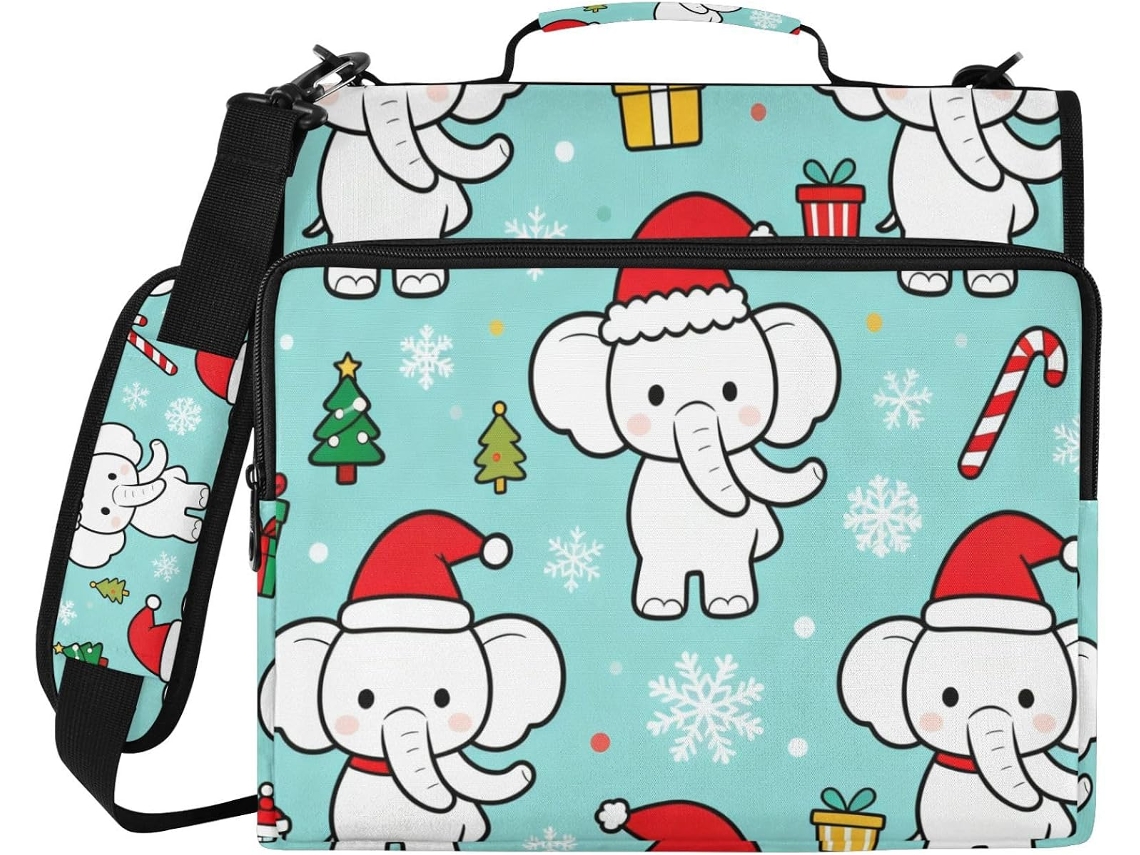 Besportble Carpeta De Cremallera Y Hombro Extraíble Con Bolsillo Con Cremallera Y Diseño De Copo De Nieve N...