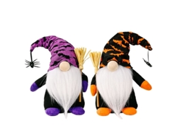 Juego De 2 Muñecos De Peluche Decorativos De Gnomos Brujas De Halloween Para El Hogar Y Fiestas.