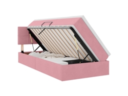 Syfax™ Cama De Almacenamiento Led Con Colchón Rosa 90 X 190 Cm