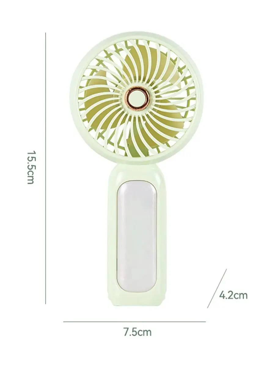 (verde Claro) Mini Ventilador Portátil Silencioso De Tres Velocidades, Se Puede Colocar Sobre Un Escritorio, Recargable Por Usb.