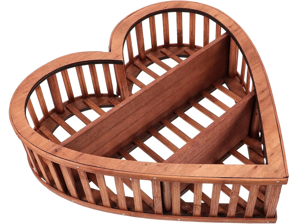 Estantería Flotante De Madera Con Forma De Corazón Para Colgar, Práctico Almacenamiento Multicapa.