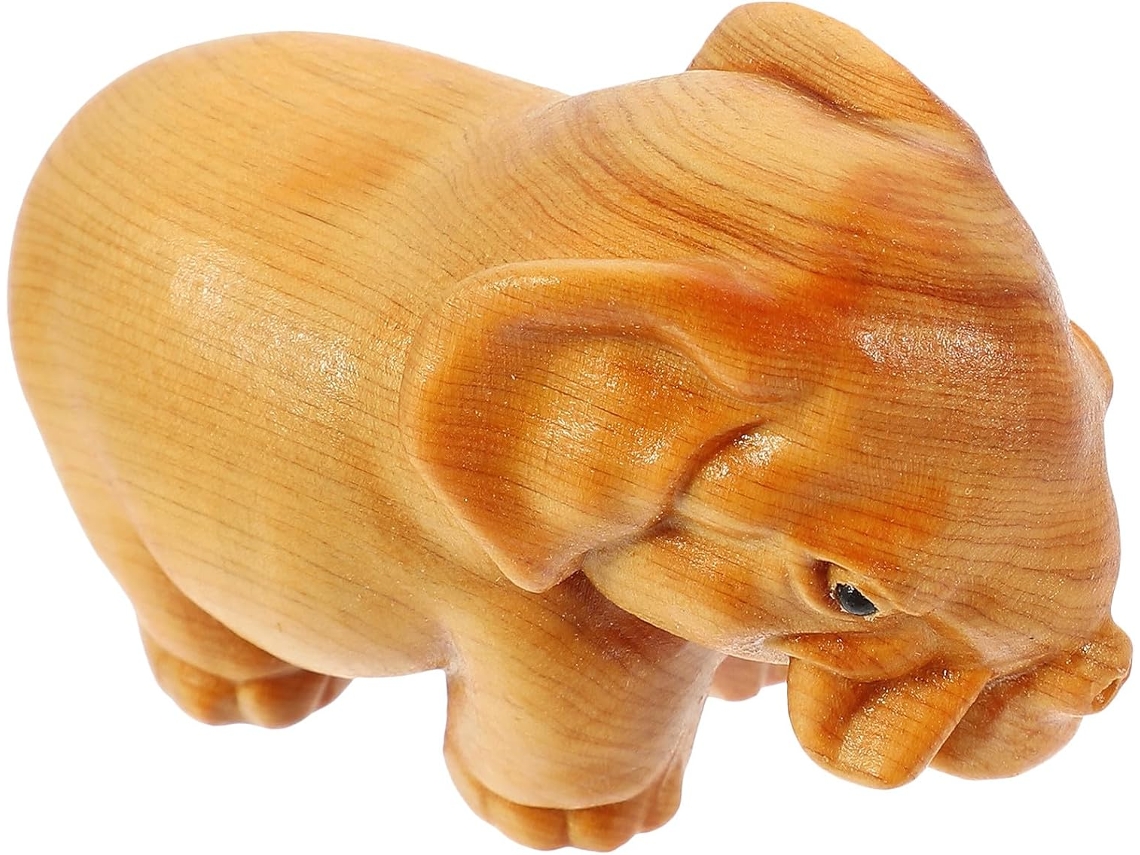 Adorno de elefante de madera tallada, diseño práctico y creativo, decoración delicada, precioso mueble de oficina GOKOCO