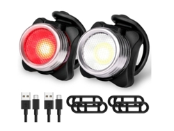 YIZHOOD Juego de luces de bicicleta impermeables recargables 5 Mod DES585 (negro)