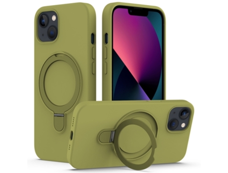 Funda Mobile Phone Cases Magsafe Liquid With Ring para iPhone 13 Silicona Verde