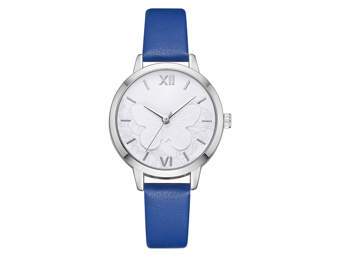Reloj De Pulsera Informal Para Mujer Lvpai De Piel Sintética Con Números Romanos, Color Azul.
