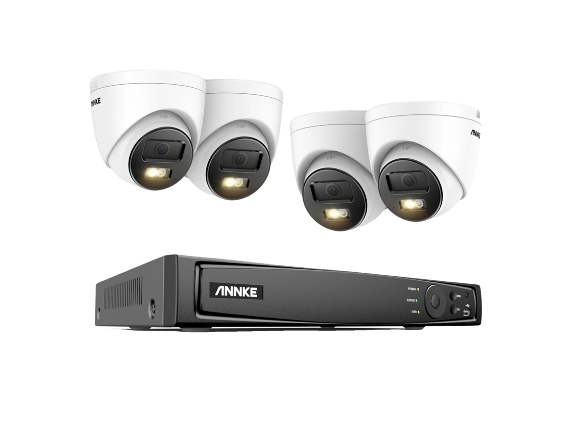 Sistema de videovigilancia, resolución de 12 MP, monitorización remota, NVR de 8 canales con 4 cámaras, sin fabricante de equipo original (OEM).