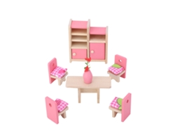 Juego De Muebles De Madera Para Muñecas A Escala 1:12 - Comedor