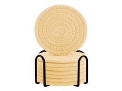 HYMNORA 8 posavasos de tela - Con soporte, absorbentes, protección para mesas de madera