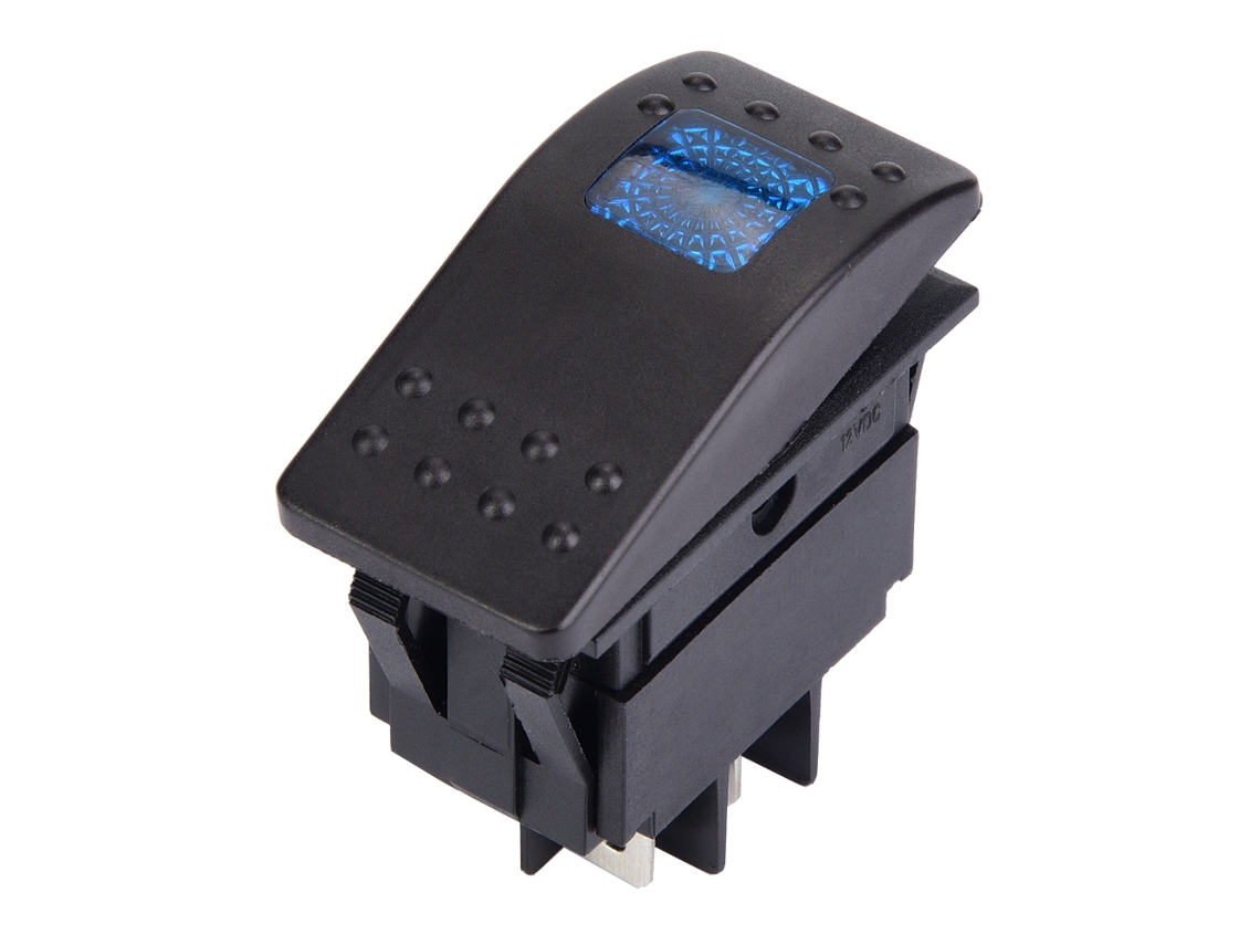5pcs Interruptor De Palanca De 4 Pines Con Luz Led 12v Dc Para Coche Barco Caravana Batería Azul