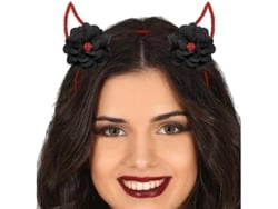 Diadema Metálica con Cuernos y Flores
