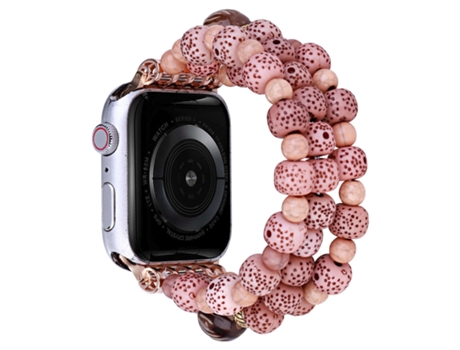 Bodhi Beads Correa de Reloj Simple para Apple Watch Series 9, 8 y 7 41 mm / SE 3 y SE 2, 6 y SE y 5 y 4 40 mm / 3 y 2 y 1 38 mm (Rosa Loto)