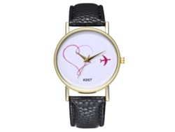 Reloj De Pulsera Analógico De Cuarzo Para Mujer Con Esfera Redonda, Elegante Color Negro.
