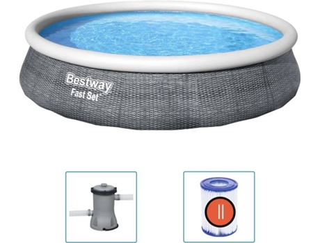 Juego de Piscina Hinchable BESTWAY (Gris - PVC - 396x84)