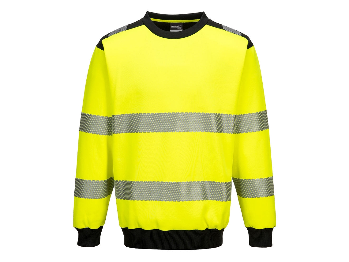 Sudadera Pw3 De Alta Visibilidad Con Cuello Redondo Naranja Negro / Xxxl