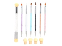 Kit De Canetas De Arte Para Unhas Duas Pontas Com Pincéis De Acrílico E Ferramentas Para Decoração Manicure
