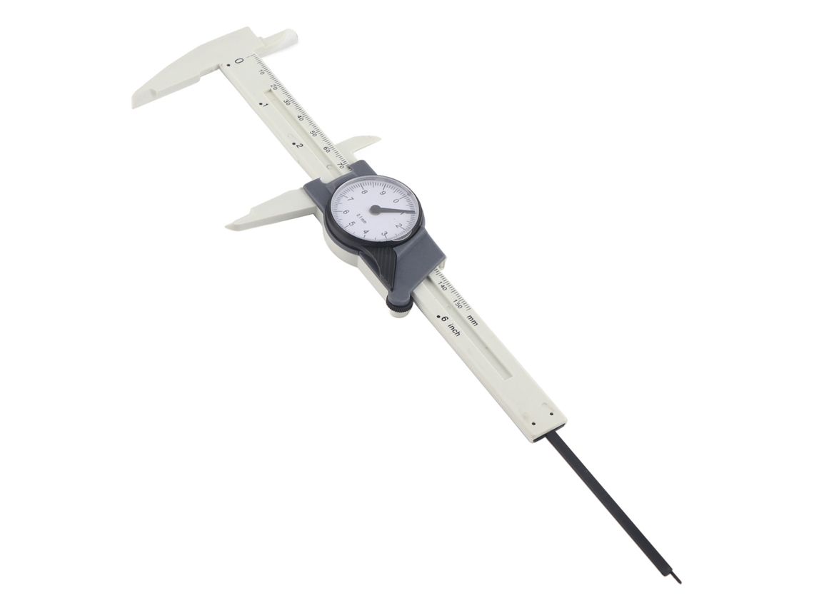 Calibrador Vernier Con Esfera De Plástico De 0-150 Mm, Herramienta De Medición Profesional, Color Blanco.