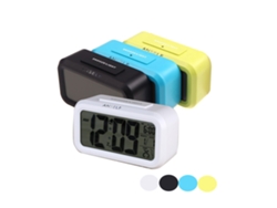 Reloj despertador digital LED Baok-reloj con función de repetición, sensor de luz, retroiluminación, hora, fecha y temperatura, color blanco.