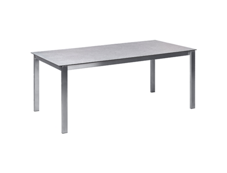 Mesa de comedor para jardín con tapa de cristal gris 180 x 90 cm BELIANI Cosoleto