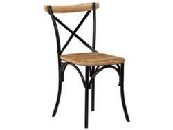 Maison Exclusive - Sillas Con Respaldo Cruzado 4 Uds Madera Maciza De Mango Negro