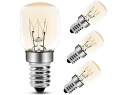 2026-Lâmpada Forno 25w 300°c E14 T25 Incandescente 2700k Branca Quente Regulável Pacote de 4