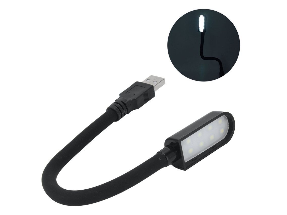 Lámpara de noche USB flexible de 8 LED, lámpara de lectura original de 360º para el hogar y la sala de estar.