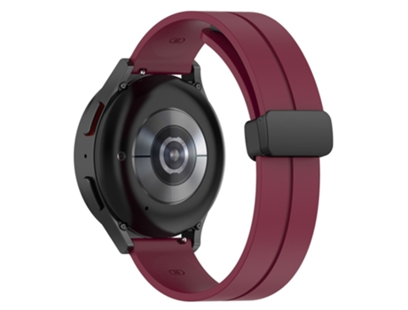Correa de Silicona hebilla magnética para Samsung Galaxy Watch 5 40mm/44mm/Watch4 40mm/44mm/Huawei Watch GT 3 42mm/Garmin Venu2 Plus - vino tinto