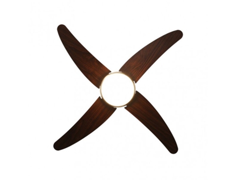 Ventilador 2xE27 Dc Klod Cuero/cerezo4 Aspas 6 Vel 117d con mando FABRILAMP