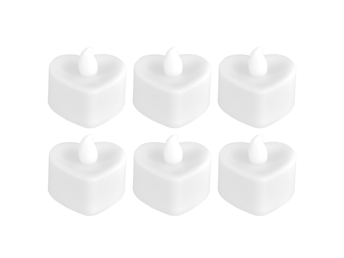 2026-6 Piezas Velas Led Corazón Sin Llama Para Decoración De Mesa En Festivales, Bodas Y Fiestas