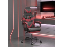 Silla Gaming Giratoria Y Reposapiés Cuero Sintético