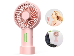 Ventilador de mano Mini ventilador de mano 3 velocidades Ventilador portátil personal con ángulo ajustable Base extraíble Cable rosa USHION