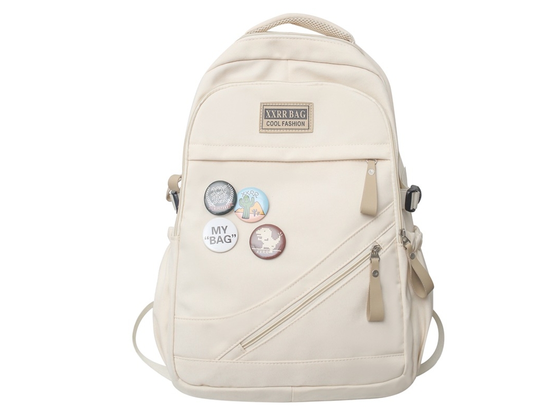 Mochila De Estudante Cuich Bolso Para Computadora Y Viajero Al Campus Estilo Universitario De Gran Capacidad Blanco