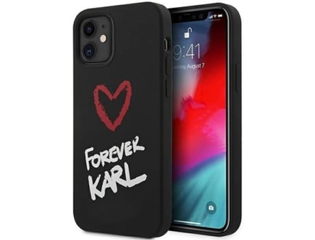 Carcasa Apple KARL LAGERFELD iPhone 12 Mini Silicone Traseira 65 Negro
