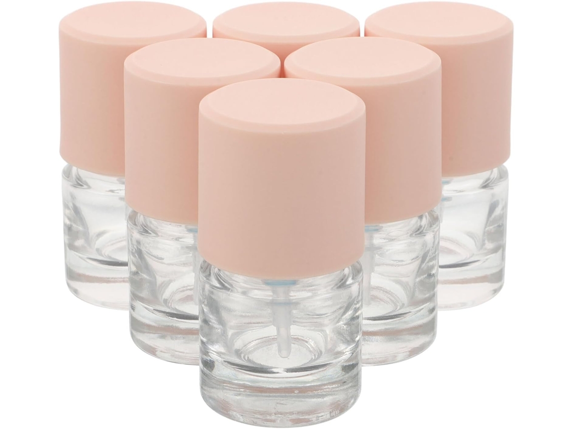 Lot De 6 Flacons À Pompe Rechargeables En Verre Transparent 15 Ml, Base Épaisse Ronde Antidérapante