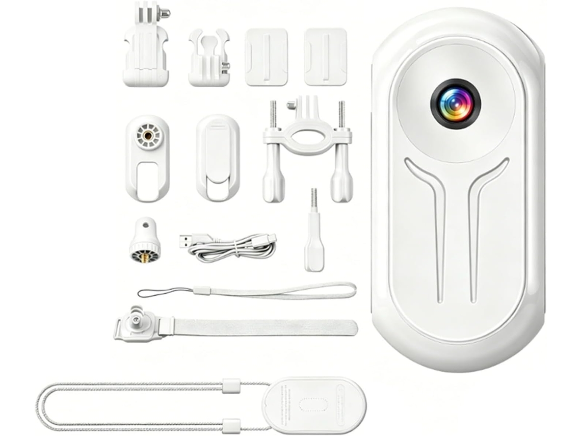 Cámara De Acción 1080p Con Mini Pantalla Para Vlogging Y Accesorios De Montaje Incluidos.