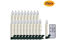 20 velas LED, control remoto y pilas, bombillas Neveance sin llama y regulables.