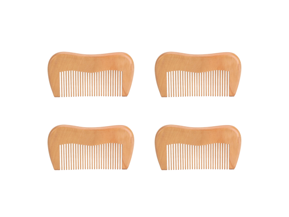 4 Peines De Caoba De Dientes Finos Para Masajes Y Parto
