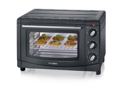 Severin Horno Tostador con 4 posiciones mini de calentamiento pequeño para pizzas asados pasteles y 1500 w 20 2067