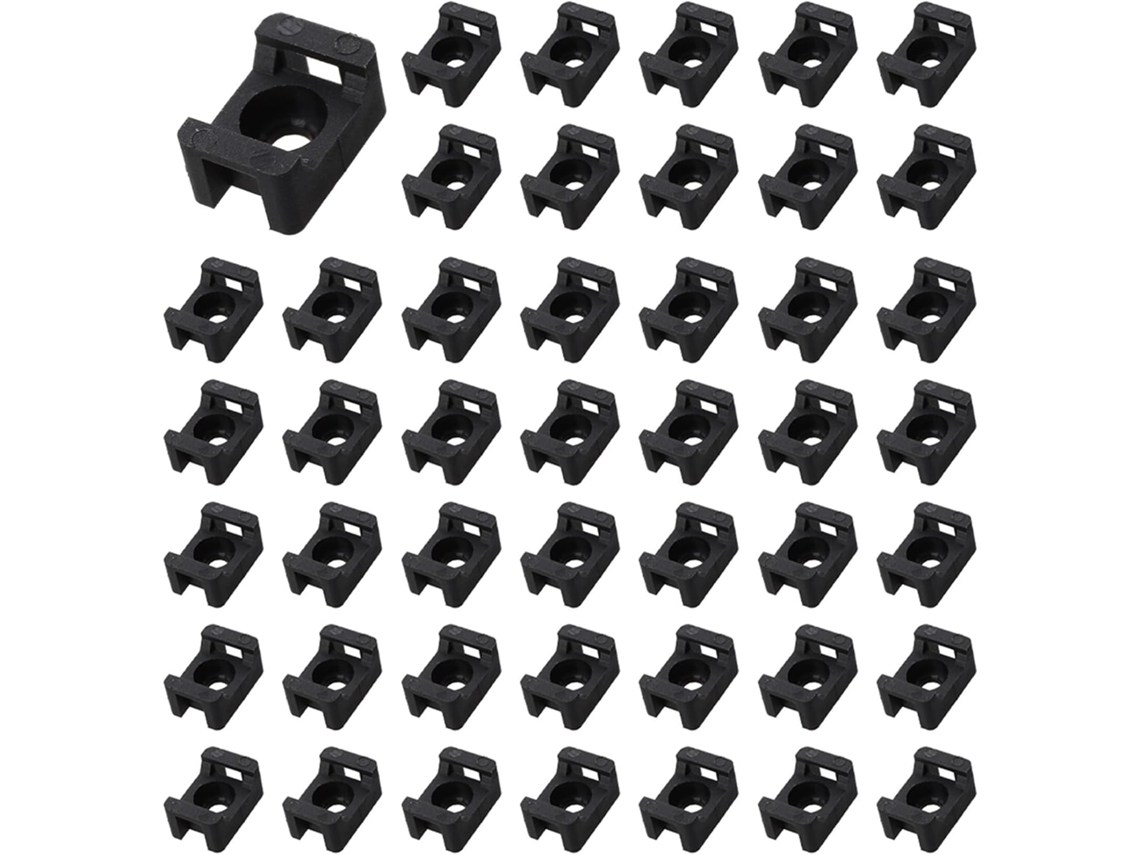 600 Soportes De Base Para Montaje De Cables De 4,5 Mm De Ancho, Color Negro