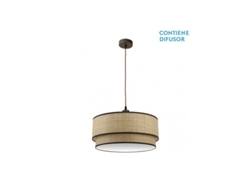 Lámpara colgante Roque 3xe27 Natural/marrón Regx60x60 Cm Fabrilamp