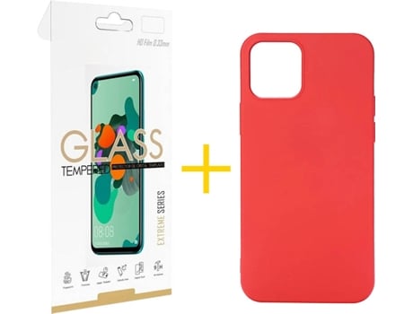 Kit Funda + Protector de Pantalla Apple iPhone 11 Pro SKYHE Liso (Rojo)